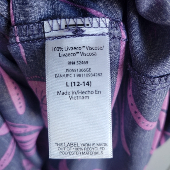 JoySpun Size Large Cheetah Bathing Suit Cover Up Navy & Purple - Picture 7 of 9